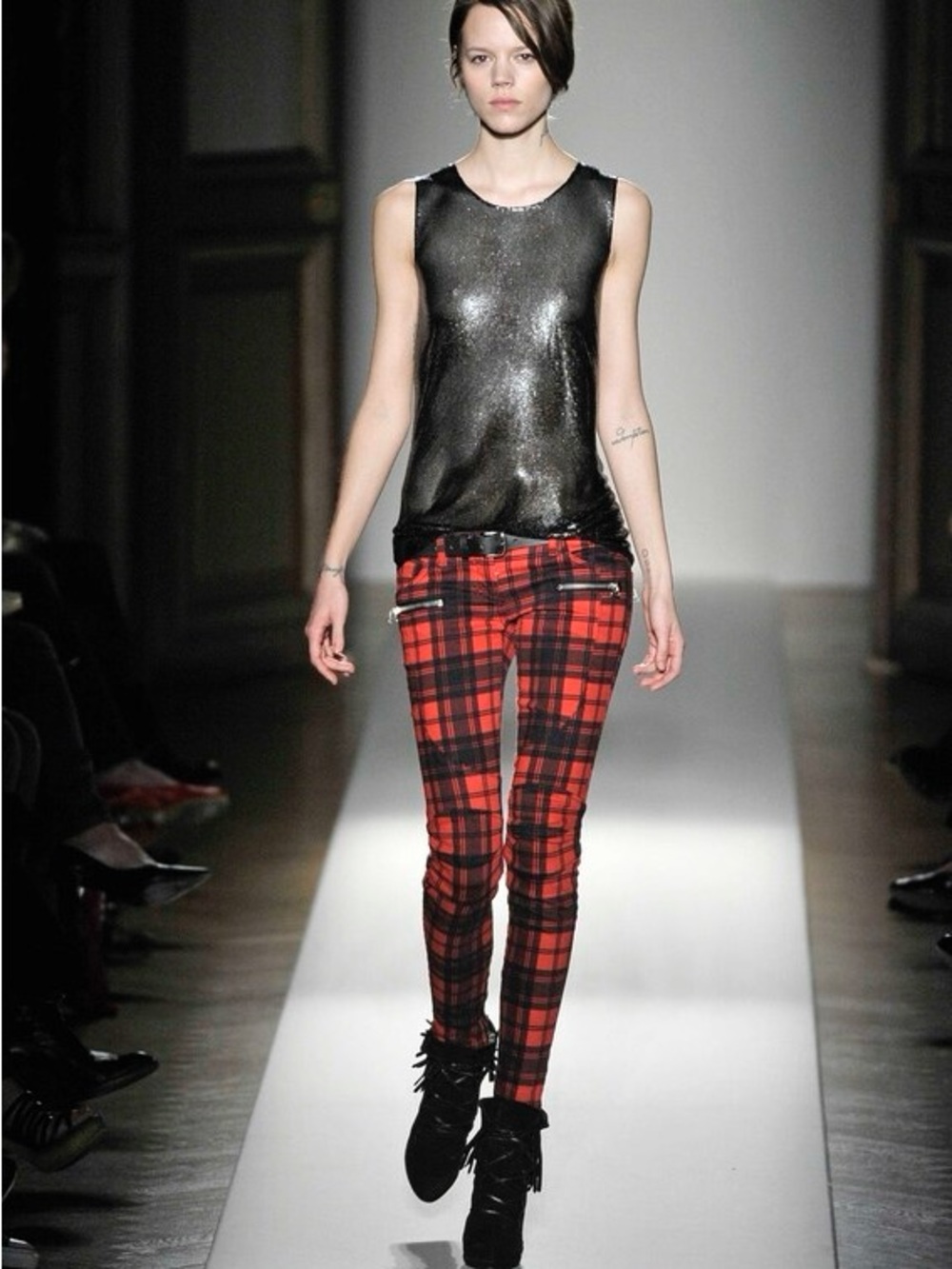 Balmain AW08 Plaid Biker Pants
